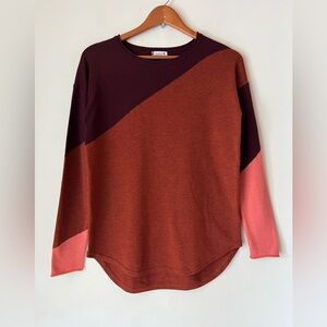 Smartwool Women's Shadow Pine  Wool Blend Colorblock Sweater Sz S